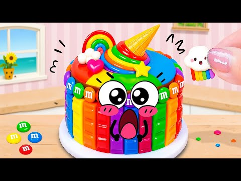So Surprise Rainbow Icecream KITKAT Cake 🍧| ASMR Petite Cake Making 💖 Cake In Wonderland