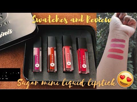 Smudge Me Not Liquid Lipstick | Swatches & Review | Sugar Mini Lipstick Set | Mini Set | SkyIsReal