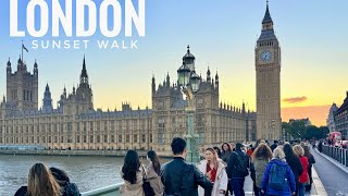 London, England 🏴󠁧󠁢󠁥󠁮󠁧󠁿 Sunset Street Walk 2025 - 4K 60fps Walking Tour (▸89 min)