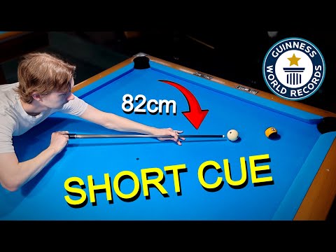 Shortest Pool Cue World Record Break and Run ?