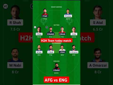 AFG vs ENG || Dream Team today match #dream11 #dream11prediction #afghanistan #england