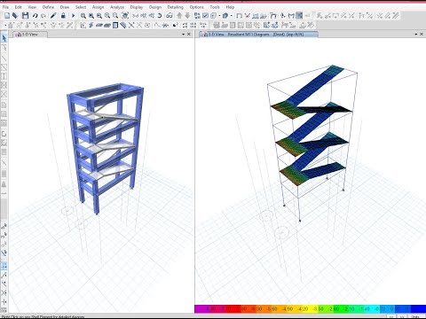 Model and analyze  stair case in etabs very easily by using extrude frames to shells command