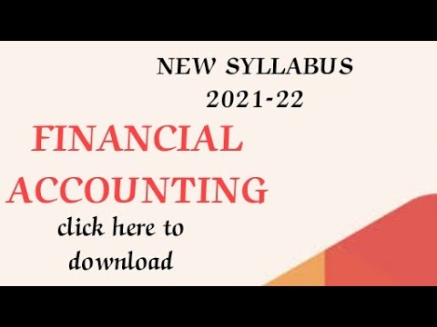 New Syllabus BCom 1st Year FINANCIAL ACCOUNTING Question Paper 🗞️ 2021-22