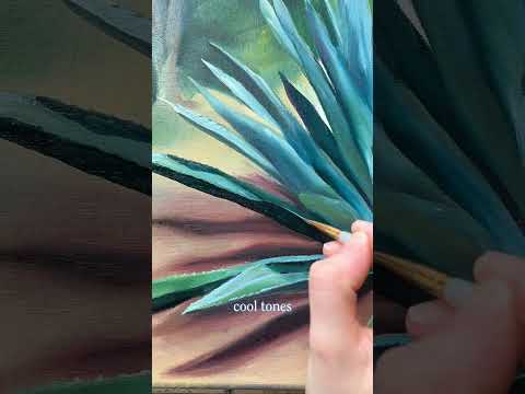 "Painting Agave" | Part 11: Agave #cozyart #tropicalart #paintinginspiration #paintingprocess