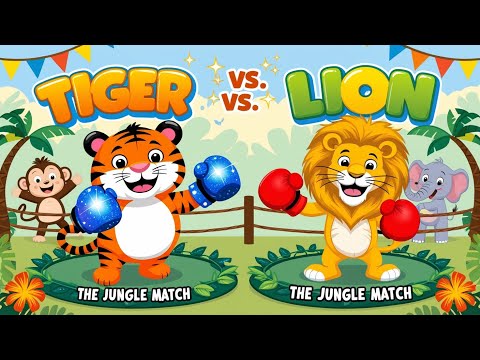 "Tiger vs Lion" "Jungle Boxing Match" | Fun Animal Song for Kids