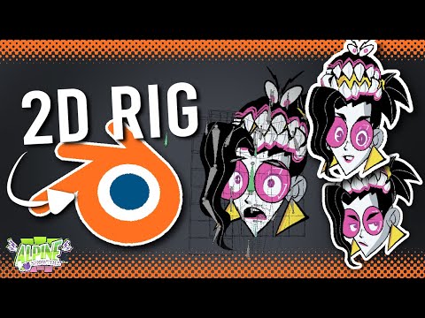 Blender 2D Grease Pencil Rigged Face Showcase Concept