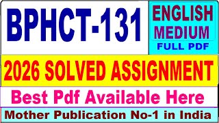 BPHCT 131 solved assignment 2026 || bphct 131 solved assignment 2026 in English || ignou bphct131