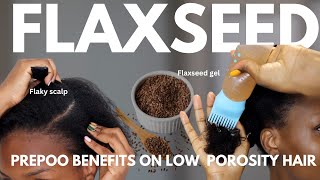 WHAT FLAXSEED PREPOO GEL DID TO MY DRY, FLAKY & ITCHY LOW POROSITY 4C NATURAL HAIR