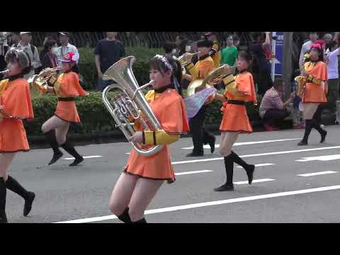 京都橘高校吹奏楽部別府マーチングカーニバル2024パレードKyoto Tachibana Beppu