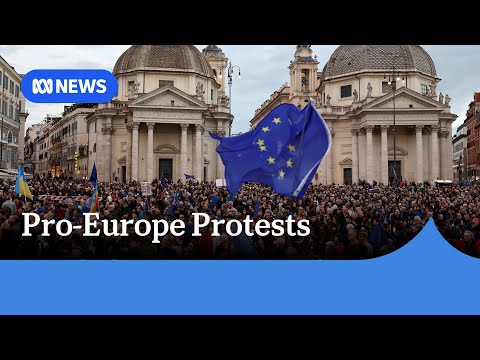 Protests erupt across Europe to oppose US stance on Ukraine war | ABC NEWS