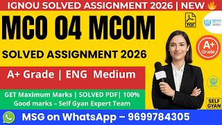 MCO 04 Solved Assignment 2026 in English | MCom IGNOU Assignment PDF Download | Easy & Ready