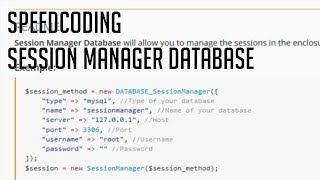 SPEEDCODING Session Manager Database PHP