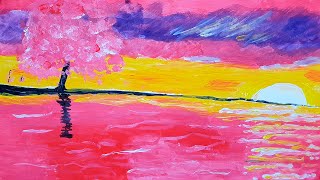 Acrilic Painting  🎨 MORNING MOOD 🎨| How to Draw | Magic Paintings | Relaxing Music