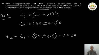 Numerical Error analysis  - Temperature
