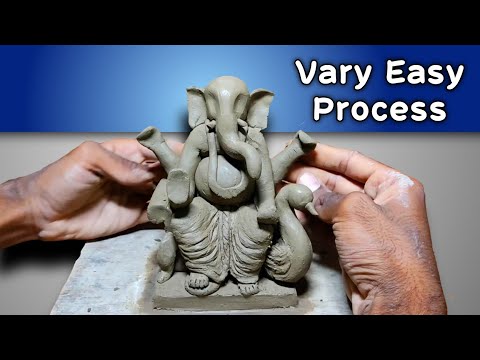 easy Ecofriendly Ganesh making process / ganesh murti making by using shadu mati