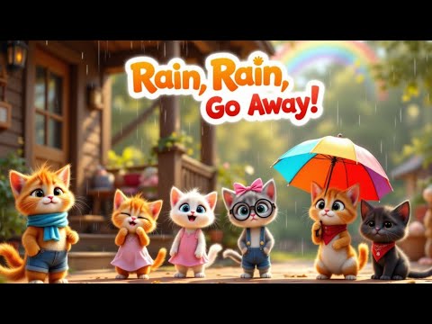 Rain Rain Go Away | Cute Kittens Want to Play! | Nursery Rhyme for Kids 🎶☀️