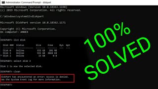 How to  Fix Diskpart has Encountered an Error: Access Denied || CMD || 100% Working || Creative Hub