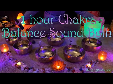 1 Hour Chakra Healing Singing Bowl Sound Bath, Relaxation, Meditation, 528 Hz healing Hz, De-stress