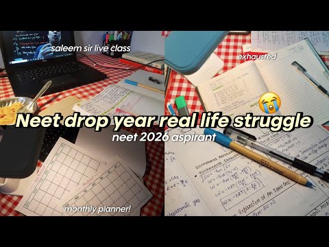 NEET drop year real struggle 😭🌻, exhausting, pw, test, etc!🤯