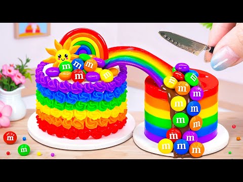 Twin Rainbow Cake M&M Flow 🌈 Special Miniature Rainbow Cake Decorating Ideas 🌈 Cake In Wonderland