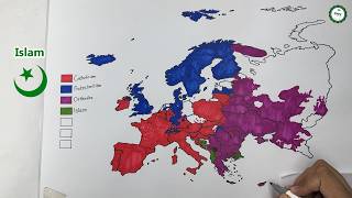 Europe Religion Map Drawing 🌍 | Majority Religion in Every European Country