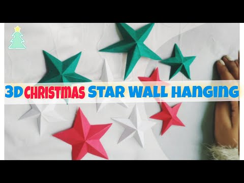 How To Make 3D Christmas Star || Easy Christmas Wall Hanging Using Paper || Paper Craft || SkyIsReal