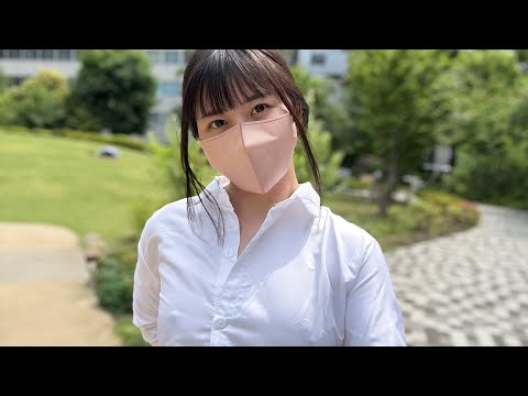 【ノーブラ散歩】インターンの休憩中にノーブラ散歩【オフィス街で露出】
