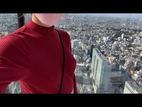 【ノーブラ散歩】人がたくさんいる渋谷スカイに行ってみたら...
