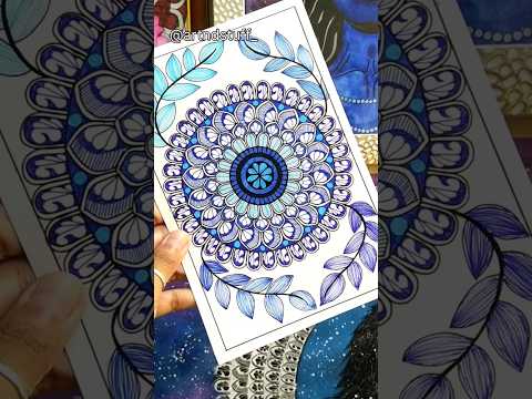 Shades of Blue Mandala Art 💙 #mandalaart #mandaladrawing #youtubeshorts #mandalaartforbeginners