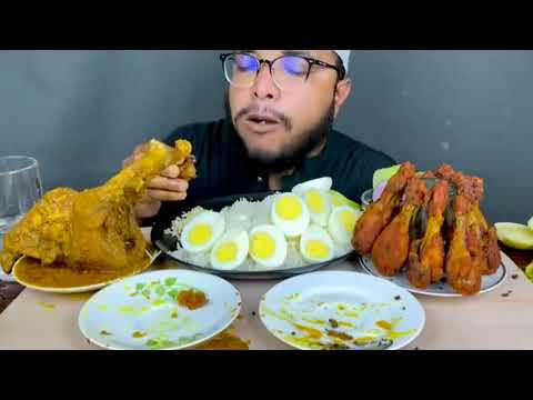 EATING FULL CHICKEN CURRY,FISH FRY ,EGGS AND CHICKEN LEG CURRY ,ASMR VIDEO#mukbang #eatingasmr#asmr