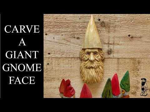 How to Carve a Giant Gnome Face - Full Woodcarving Tutorial (Hand Tools)