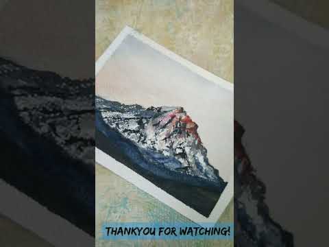Paint Mountain with watercolor#shorts#watercolours #landscape