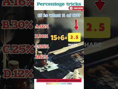 percentage short tricks|percentage questions| percentage kaise nikale| #ytshorts #maths #shortvideos