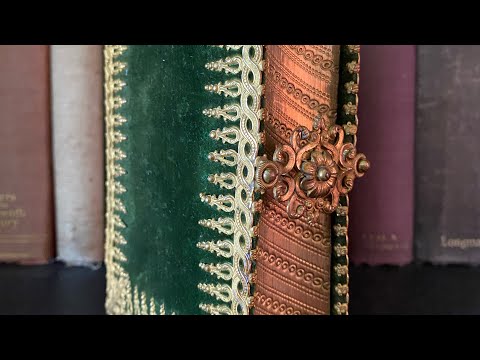 Exquisite Fine Binding On A 1843 Prayer Book, Green Velvet, Gilt Metal Decoration, Gauffered Edges!