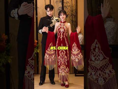 Top 10 Beautiful Countries & Their Traditional Wedding Dresses 🌍👰 #Shorts #weddingdresses #top10