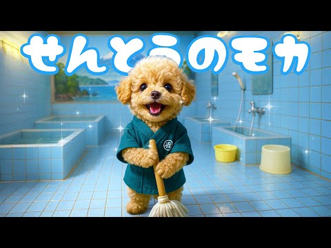 【社畜いぬのモカ】いらっしゃい!! 銭湯バイトを始めたモカの一日に密着🐶♨️