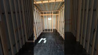 Curious how we do framing? 🧱🌲 #containerhome #tinyhouse #containerconversion