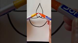 Shading a diya, easy brush pens drawing for kids #diwali #simple #artforkids #doms #painting #kidstv