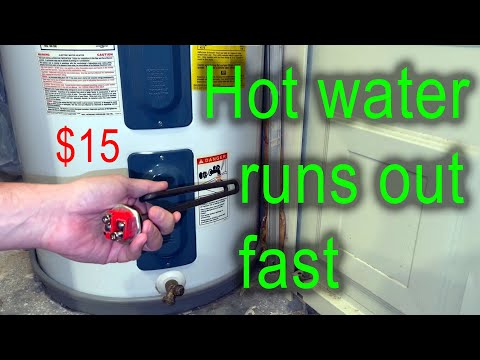 Water heater runs out of hot water fast. Heating element replacement.