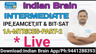 IPE-EAMCET/IIT/MATHEMATICS/1.A/MATRICES-PART-02