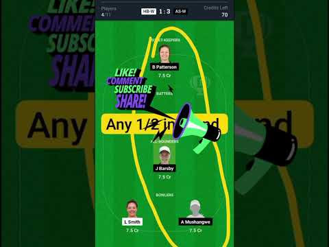 HB-W vs AS-W Dream11, HB W vs AS W Dream11 Prediction