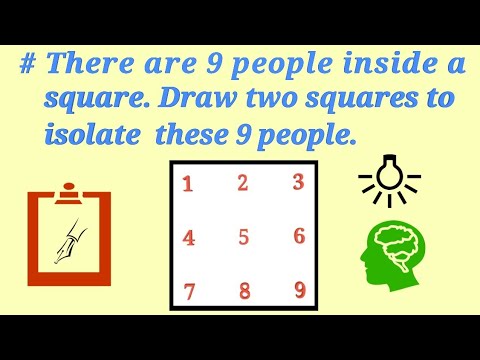 Draw two squares to isolate 9 people. || Tricky Maths