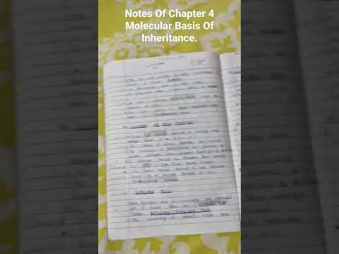 Notes Of Biology Chapter 4 Molecular Basis of Inheritance. 12th Class. HSC Board#shorts #notes .