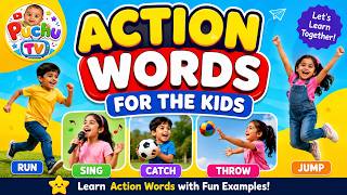 Learn Action Verbs for Kids | Run, Jump, Dance & More! | English Vocabulary | Puchu TV