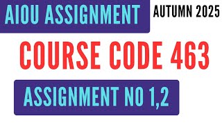 AIOU Code 463 Fundamentals of Business (بنیادی اصول تجارت) Solved Assignment No.1 & 2 Autumn 2025 BS
