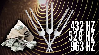 432 Hz + 528 Hz + 963 Hz Tuning Forks 💰 Attract Wealth, Health, Love, Miracles & Blessings