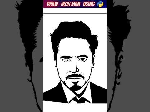 Draw Iron Man with 3 lines in Python #shorts #pythonshorts #pythonturtle #ironman #python