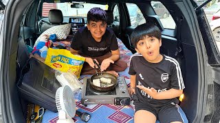 Living 24 hours in car 🚗 challenge 