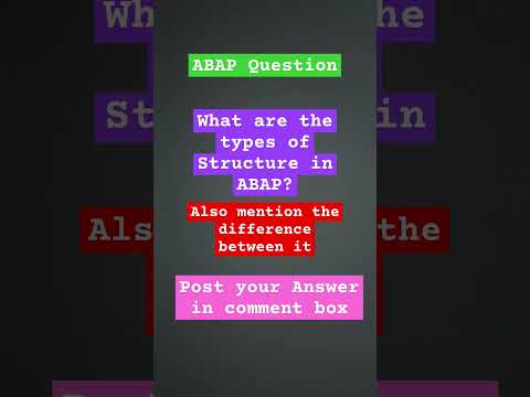 ABAP interview question #sapabap #abap #hana #sap #sapconsultant #saphana