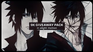 9K GIVEAWAY PACK IN ALIGHT MOTION - ZOOM, CC, TRANSITION + QR CODE
